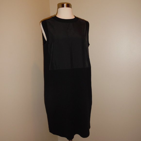 COS Black Casual Sweater Knit Cotton Contrast Panel Sheath Casual Comfort Dress - Picture 3 of 12